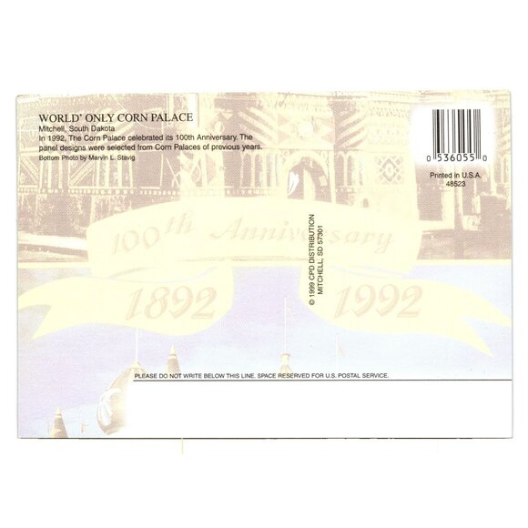 100th Anniversary Mitchell Corn Palace Postcard South Dakota Landmark Souvenir - Picture 2 of 2